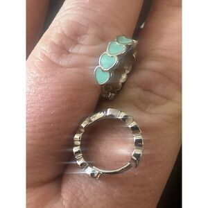 925 Sterling Silver Enamel Huggie Heart Earrings